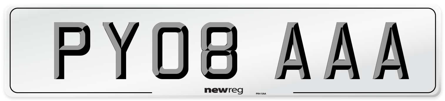 PY08 AAA Number Plate from New Reg